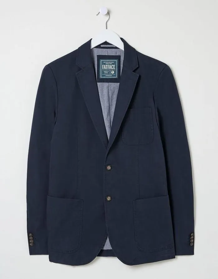 Men FatFace Coats and Jackets Chilworth Cotton Blazer Navy