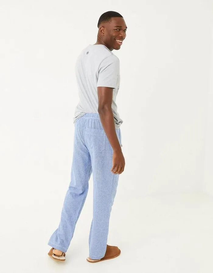 Men FatFace Men039s Sale Brushed Twill Pajama Bottoms Mid Blue