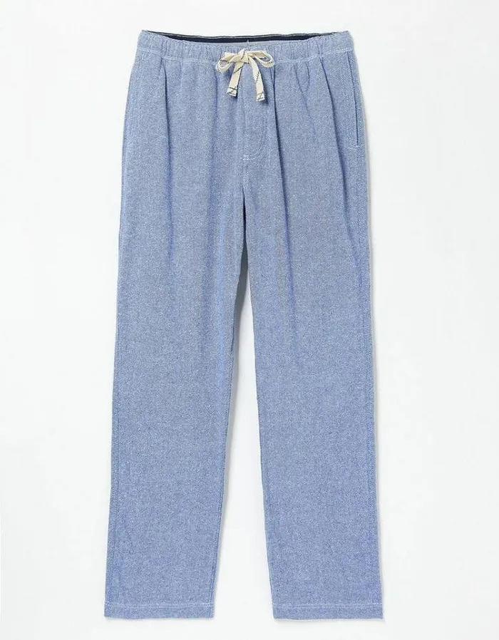Men FatFace Men039s Sale Brushed Twill Pajama Bottoms Mid Blue