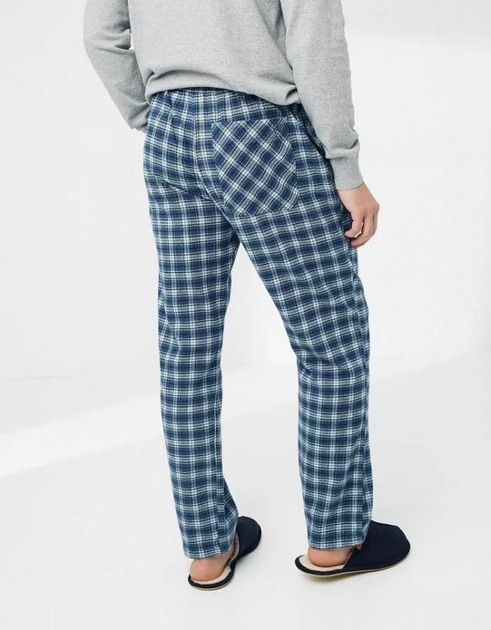 Men FatFace Men039s Sale Somerton Checked PJ Bottoms Sea Blue