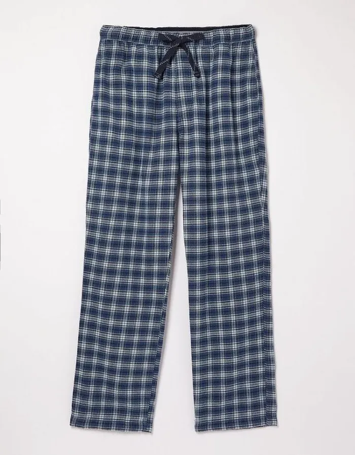 Men FatFace Men039s Sale Somerton Checked PJ Bottoms Sea Blue