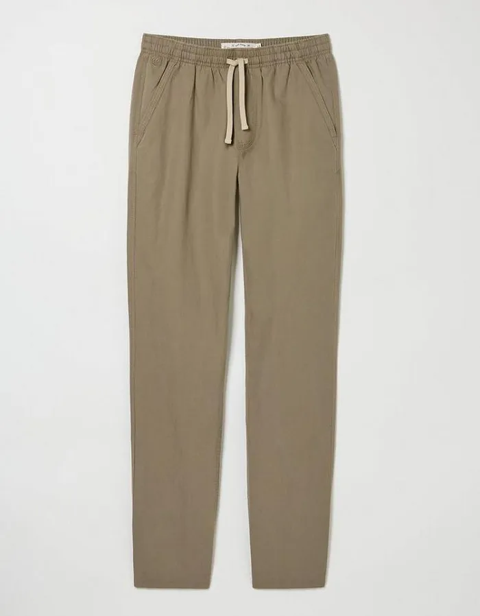 Men FatFace Pants and Chinos Straight Cotton Linen Pants Stone