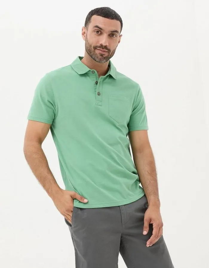 Men FatFace Polo Shirts Perranporth Polo Mint Green
