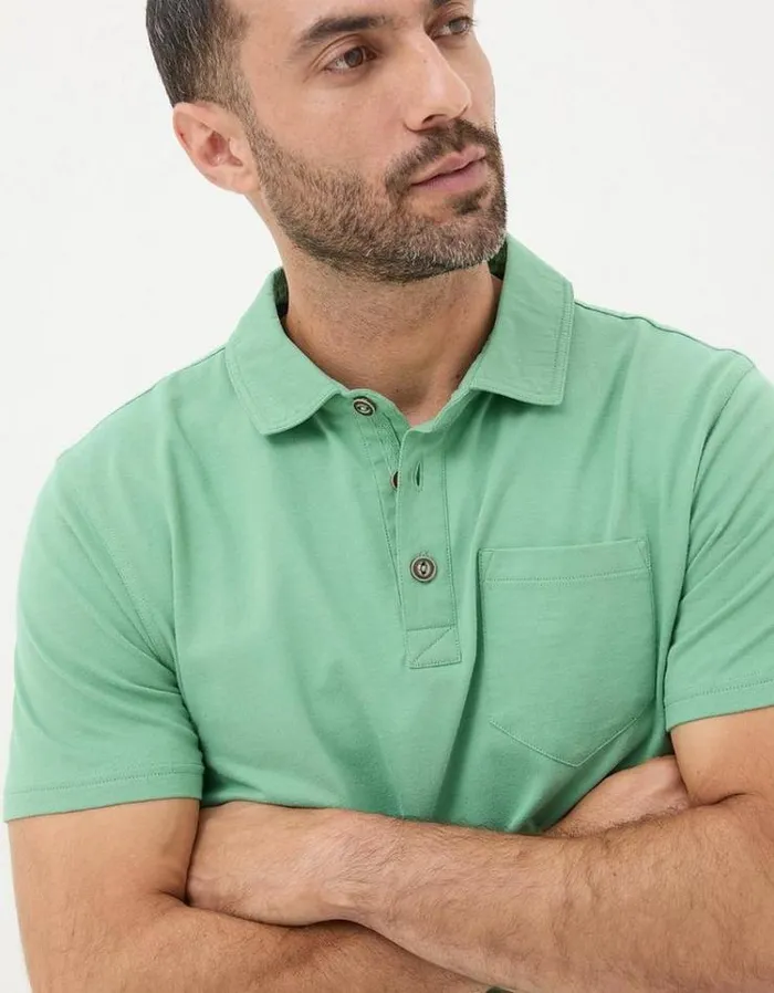 Men FatFace Polo Shirts Perranporth Polo Mint Green