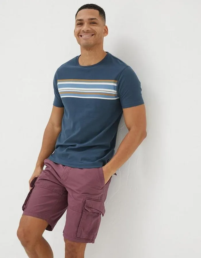 Men FatFace Shorts Bude Lightweight Cargo Shorts Washed Purple