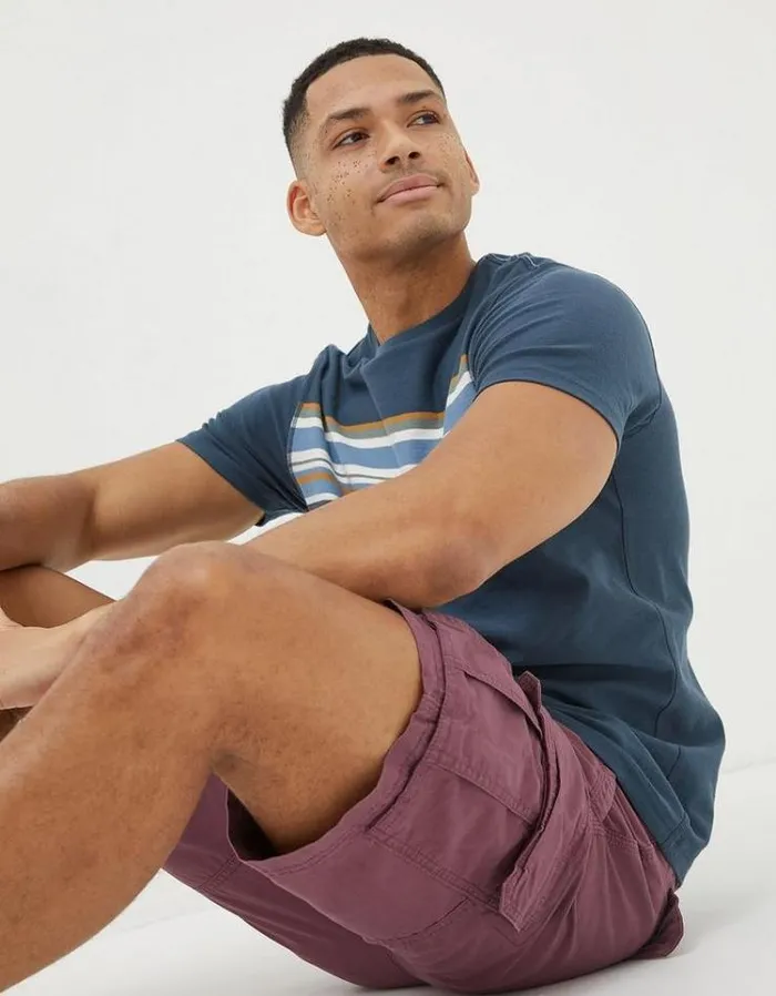 Men FatFace Shorts Bude Lightweight Cargo Shorts Washed Purple