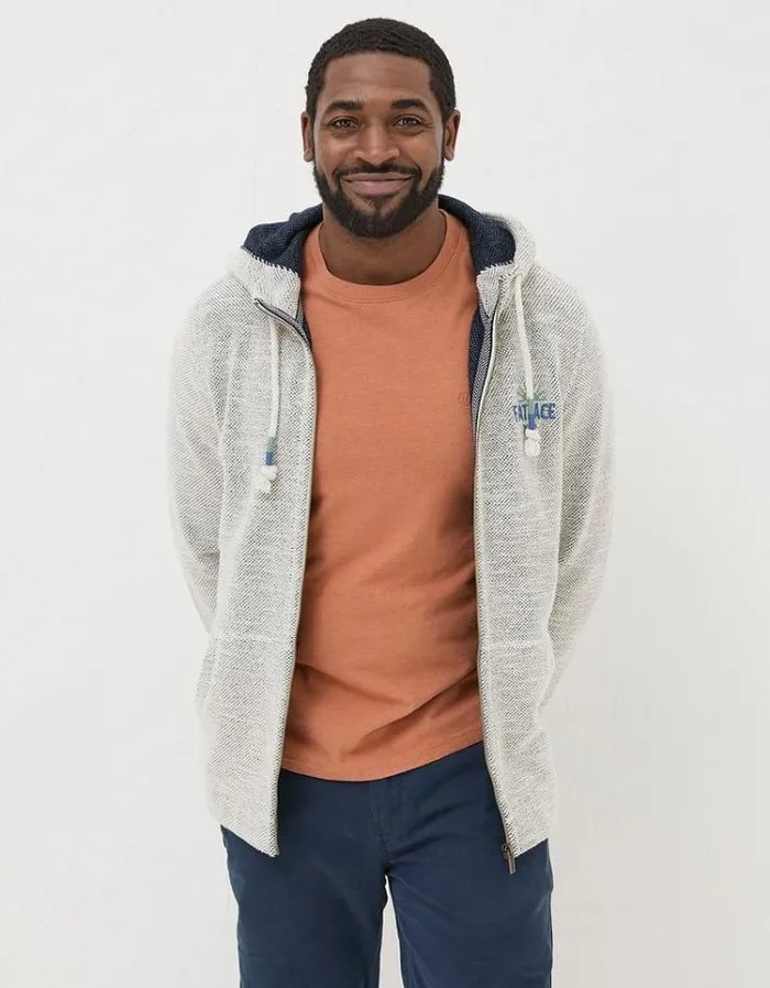 Men FatFace Sweatshirts and Hoodies Aloa Woolacombe Zip Up Hoodie Oatmeal