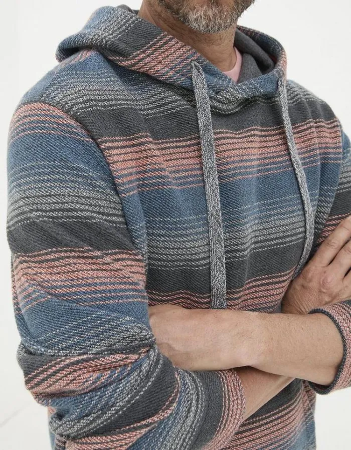 Men FatFace Sweatshirts and Hoodies Trescowe Textured Hoodie Multi