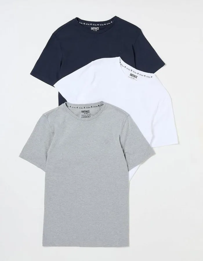 Men FatFace TShirts 3 Pack TShirts Navy