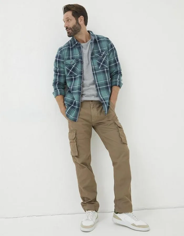 Men FatFace Tall Collection Breakyard Cargo Pants Dark Natural