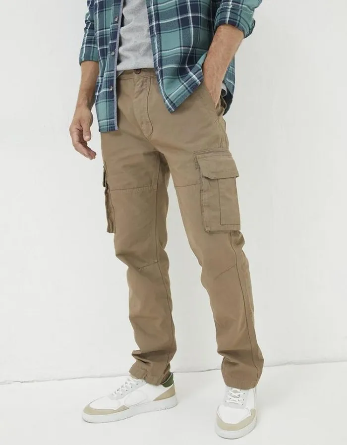 Men FatFace Tall Collection Breakyard Cargo Pants Dark Natural