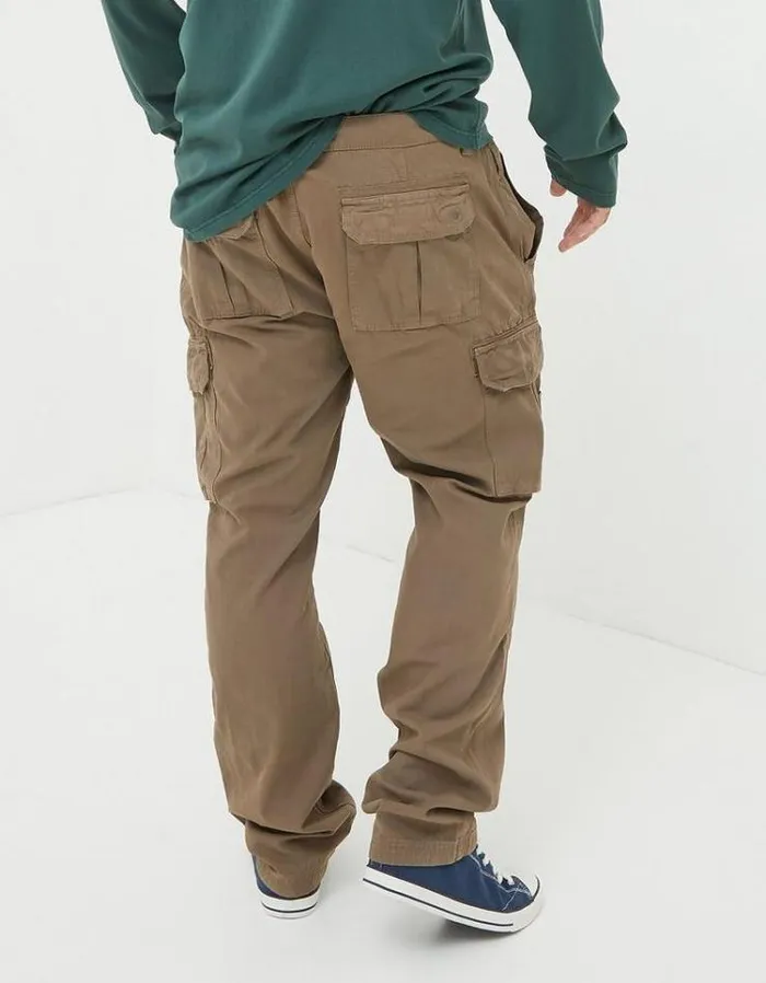 Men FatFace Tall Collection Breakyard Cargo Pants Dark Natural
