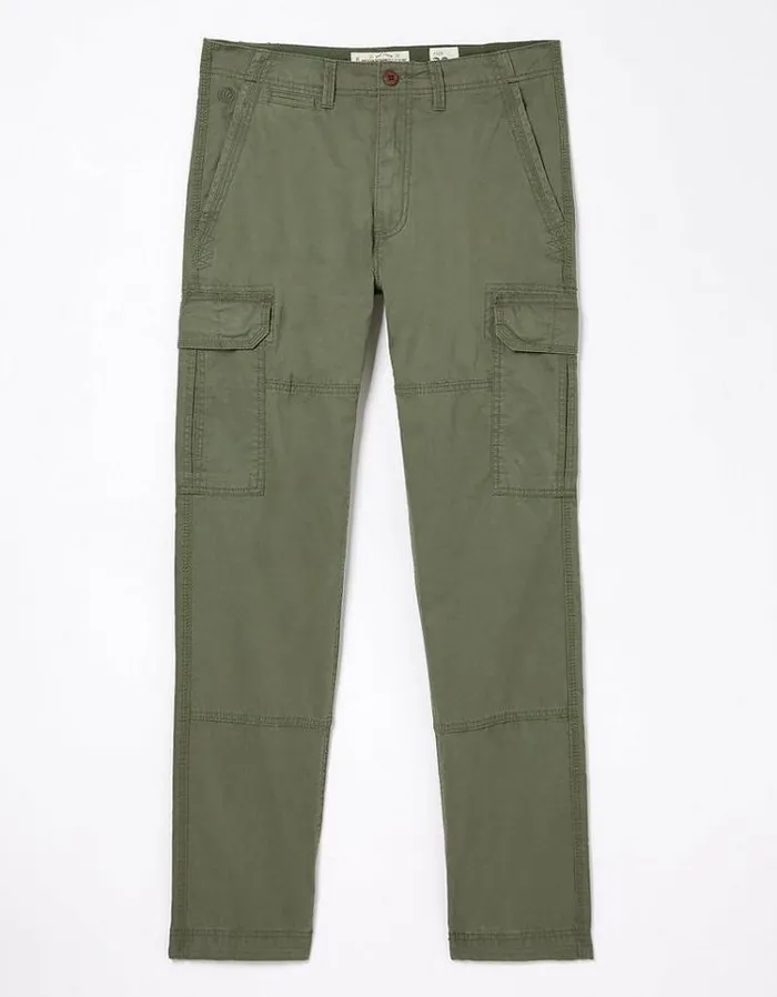Men FatFace Tall Collection Bude Straight Cargo Pants Khaki Green