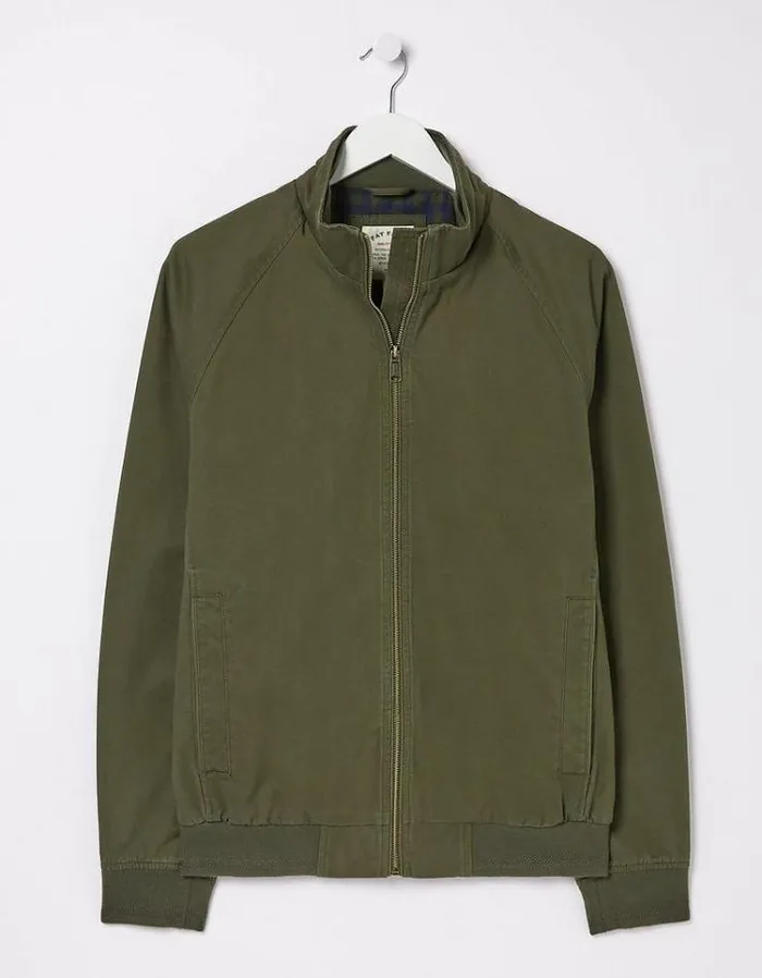 Men FatFace Tall Collection Harrington Bomber Jacket Dark Green