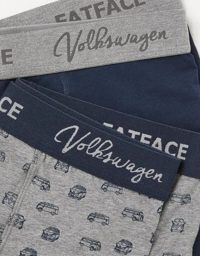 Men FatFace Underwear and Socks 2 Pack VW Camper Boxers Grey Marl