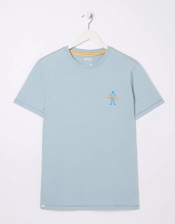 Men FatFace Vacation Shop Pool Rules TShirt Light Blue
