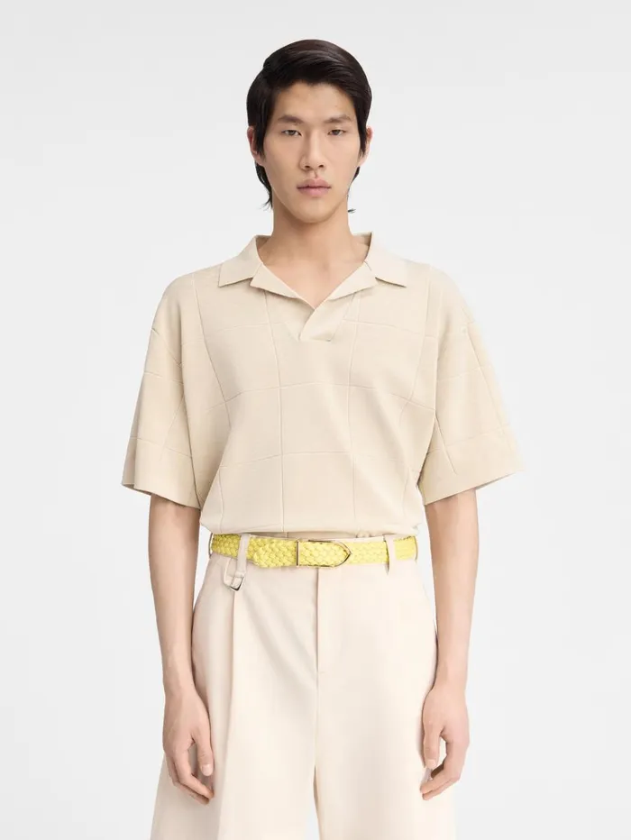 Men Knits JACQUEMUS The Bacino Polo Shirt Offwhite Men Knits JACQUEMUS The Bacino Polo Shirt Offwhite
