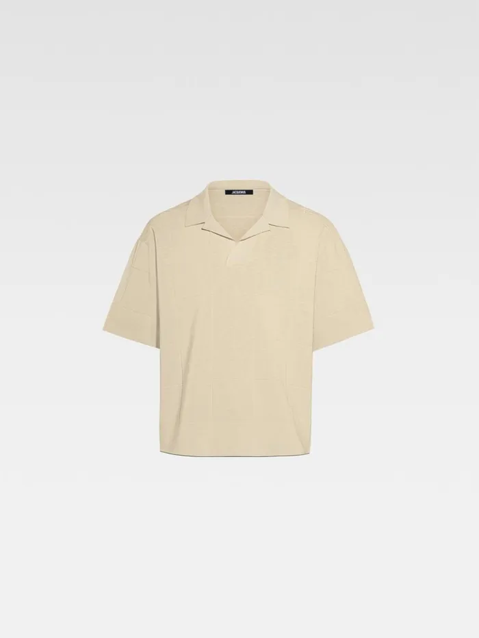 Men Knits JACQUEMUS The Bacino Polo Shirt Offwhite Men Knits JACQUEMUS The Bacino Polo Shirt Offwhite