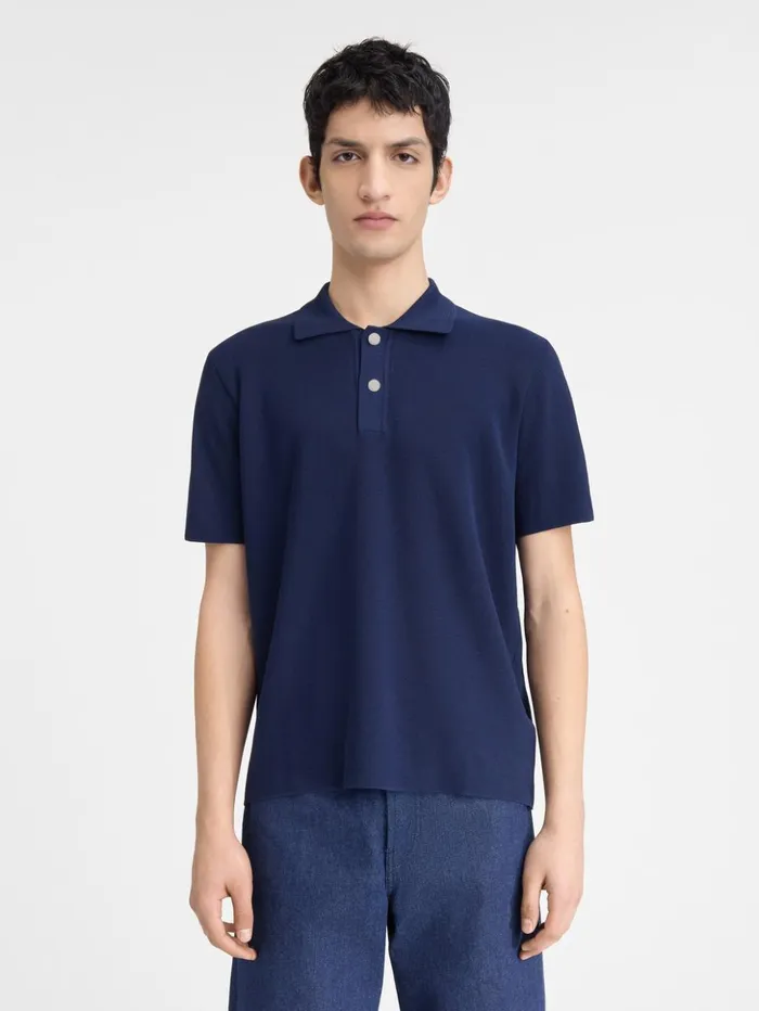 Men Knits JACQUEMUS The Knit Polo Shirt Dark Navy Men Knits JACQUEMUS The Knit Polo Shirt Dark Navy