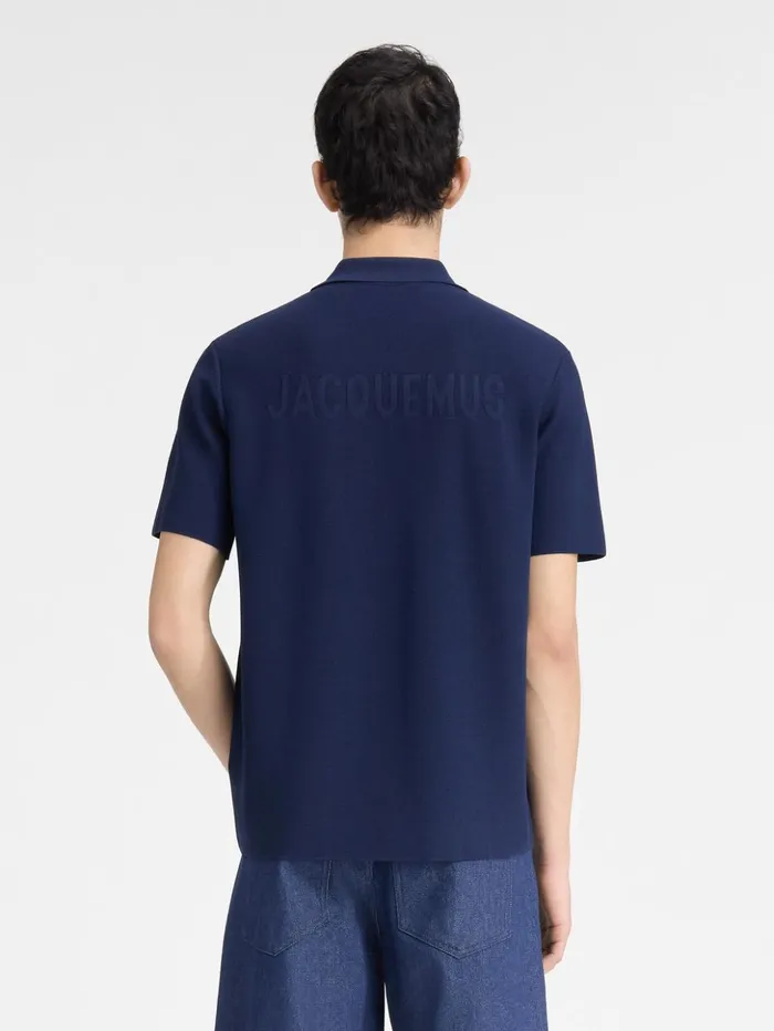 Men Knits JACQUEMUS The Knit Polo Shirt Dark Navy Men Knits JACQUEMUS The Knit Polo Shirt Dark Navy