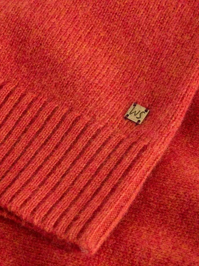 Men Lambswool Mock Neck Jumper Mid Red White Stuff Knitwear