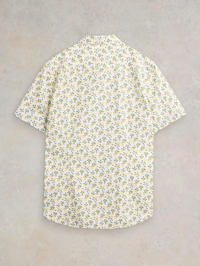 Men Lemon Printed Shirt White Print White Stuff Shirts