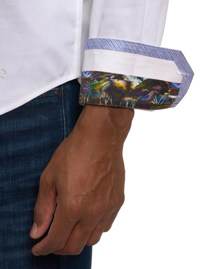 Men Long Sleeve Button Down Shirts Robert Graham APRESSKI LONG SLEEVE BUTTON DOWN SHIRT TALL White