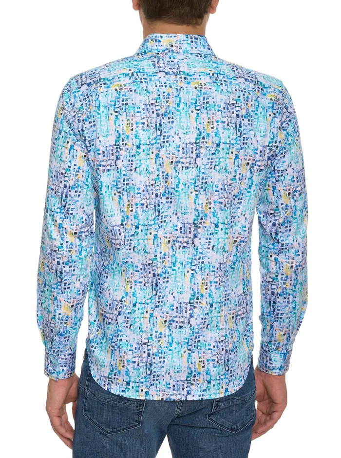 Men Long Sleeve Button Down Shirts Robert Graham BELMONT LONG SLEEVE BUTTON DOWN SHIRT Teal