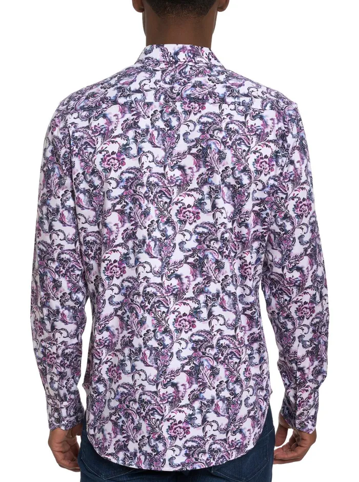 Men Long Sleeve Button Down Shirts Robert Graham CICCIO LONG SLEEVE BUTTON DOWN SHIRT TALL Wine