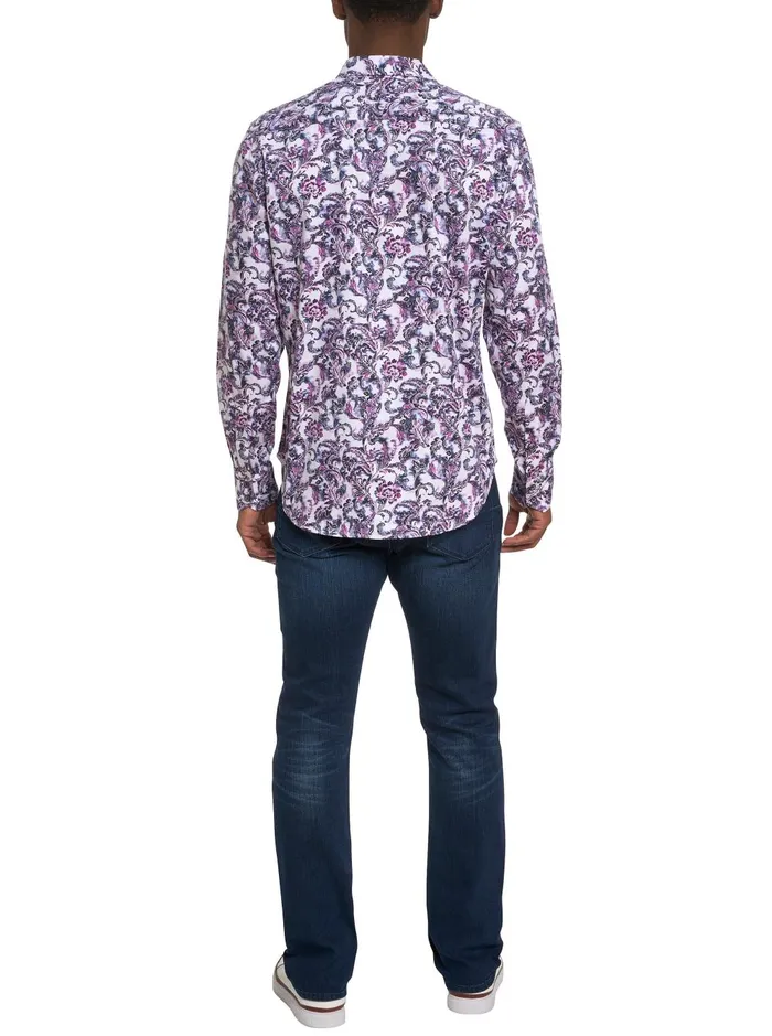 Men Long Sleeve Button Down Shirts Robert Graham CICCIO LONG SLEEVE BUTTON DOWN SHIRT TALL Wine