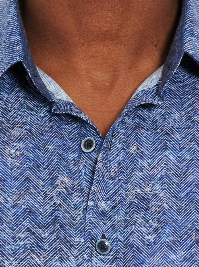 Men Long Sleeve Button Down Shirts Robert Graham COSMIC WAVE LONG SLEEVE BUTTON DOWN SHIRT Blue
