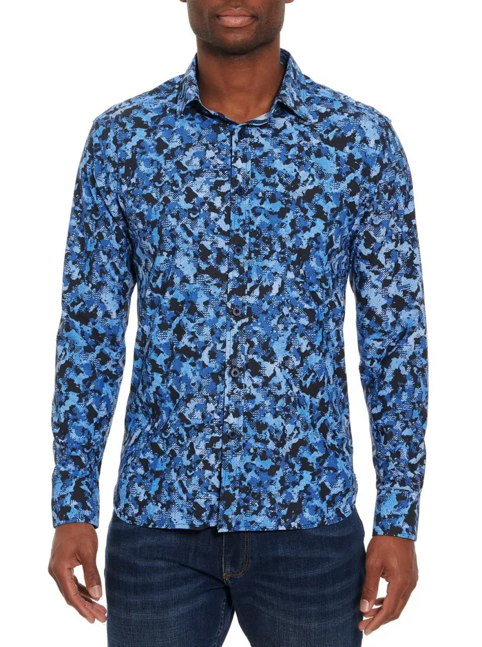 Men Long Sleeve Button Down Shirts Robert Graham ELLANDER PERFORMANCE LONG SLEEVE KNIT Multi
