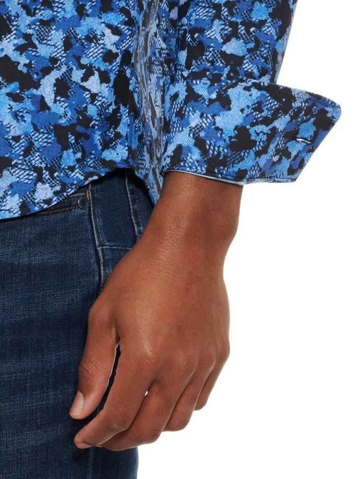 Men Long Sleeve Button Down Shirts Robert Graham ELLANDER PERFORMANCE LONG SLEEVE KNIT Multi
