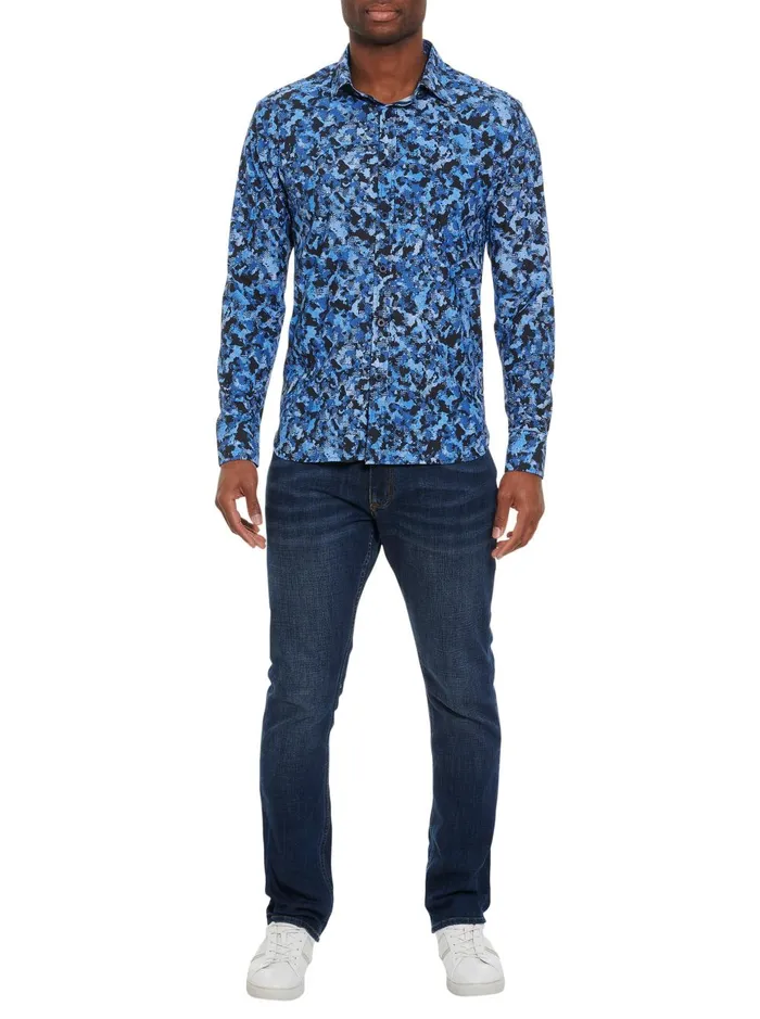Men Long Sleeve Button Down Shirts Robert Graham ELLANDER PERFORMANCE LONG SLEEVE KNIT Multi
