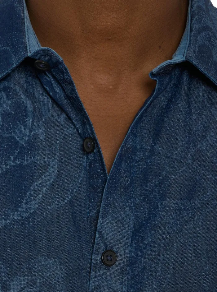Men Long Sleeve Button Down Shirts Robert Graham FLOWER THROWER LONG SLEEVE BUTTON DOWN SHIRT Indigo