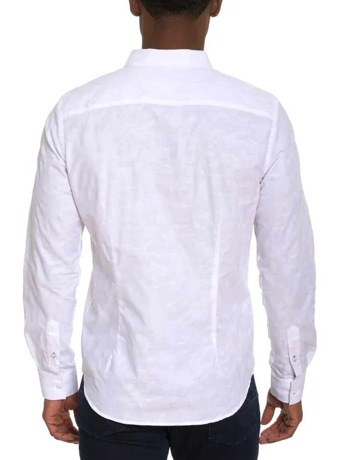 Men Long Sleeve Button Down Shirts Robert Graham KAMAL LONG SLEEVE BUTTON DOWN SHIRT White