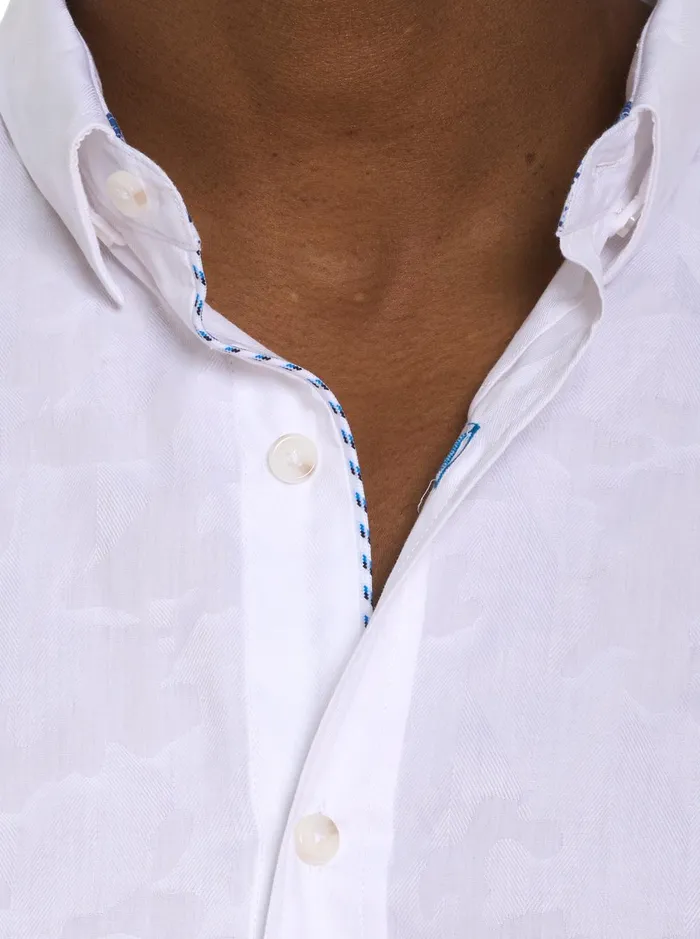 Men Long Sleeve Button Down Shirts Robert Graham KAMAL LONG SLEEVE BUTTON DOWN SHIRT White