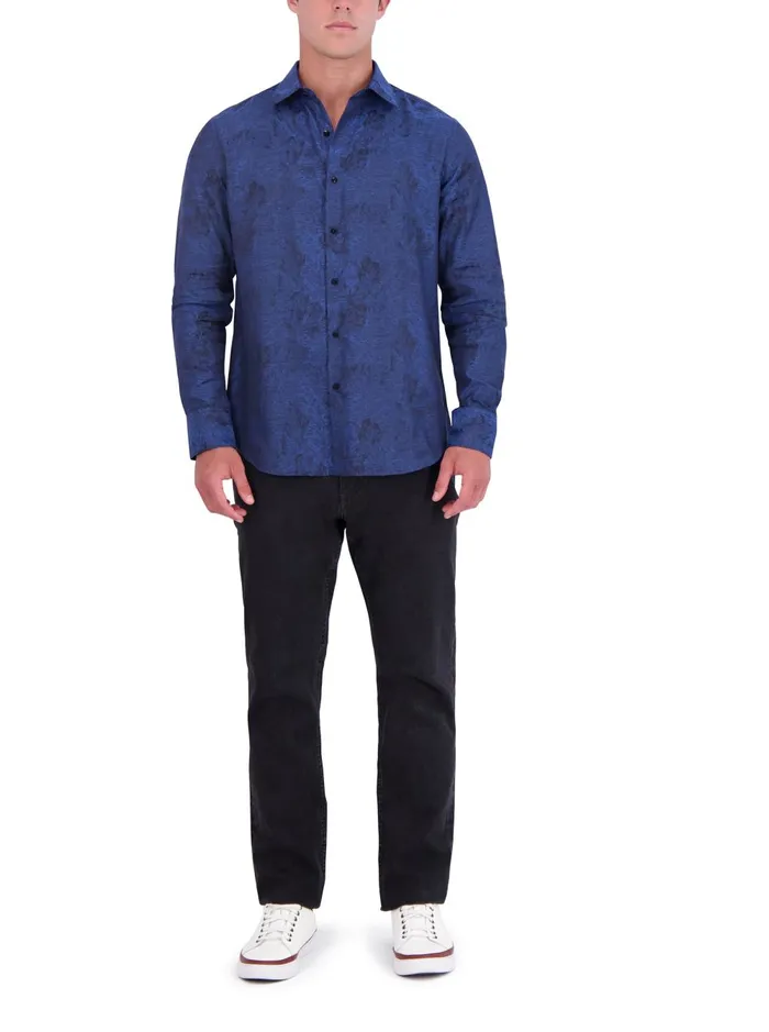 Men Long Sleeve Button Down Shirts Robert Graham LIMITED EDITION MYSTIQUE LONG SLEEVE BUTTON DOWN SHIRT Blue