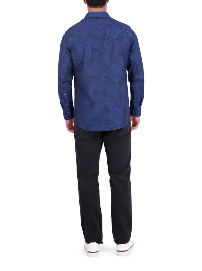 Men Long Sleeve Button Down Shirts Robert Graham LIMITED EDITION MYSTIQUE LONG SLEEVE BUTTON DOWN SHIRT Blue
