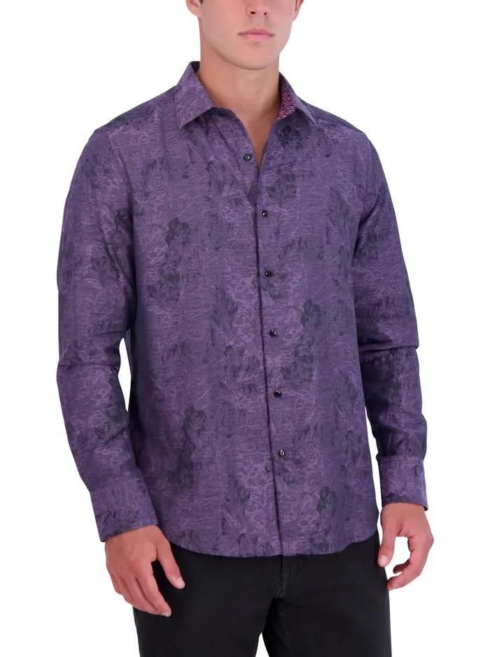 Men Long Sleeve Button Down Shirts Robert Graham LIMITED EDITION MYSTIQUE LONG SLEEVE BUTTON DOWN SHIRT Blue
