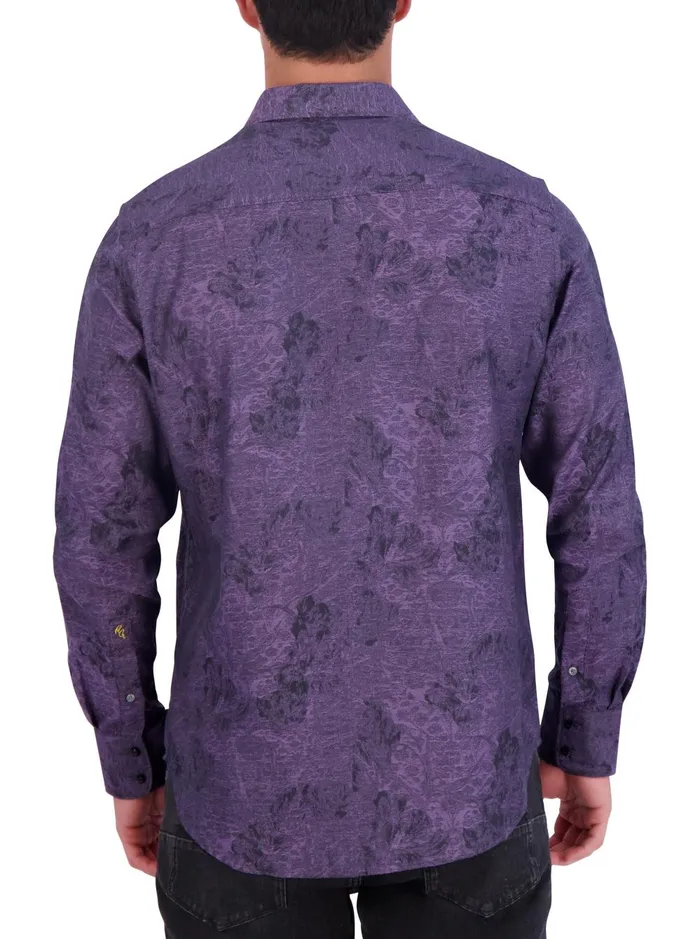 Men Long Sleeve Button Down Shirts Robert Graham LIMITED EDITION MYSTIQUE LONG SLEEVE BUTTON DOWN SHIRT Blue