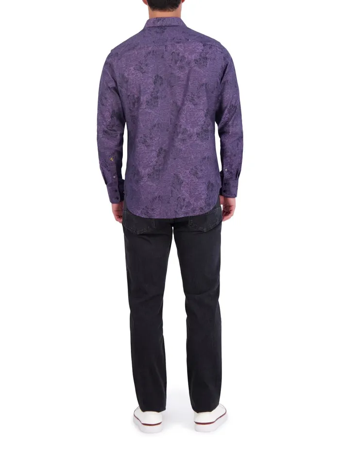 Men Long Sleeve Button Down Shirts Robert Graham LIMITED EDITION MYSTIQUE LONG SLEEVE BUTTON DOWN SHIRT Blue