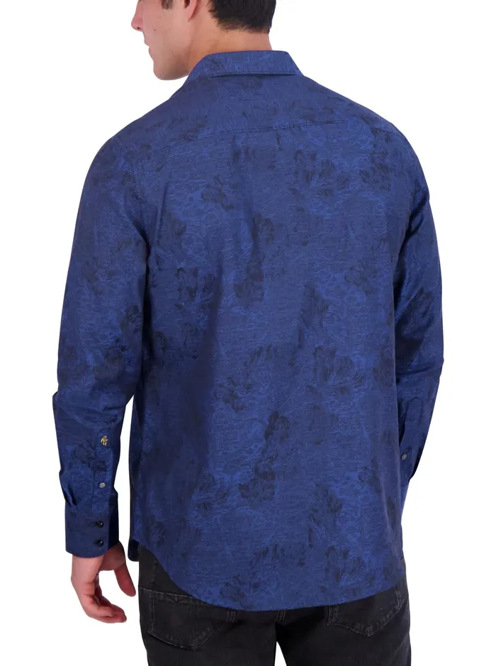 Men Long Sleeve Button Down Shirts Robert Graham LIMITED EDITION MYSTIQUE LONG SLEEVE BUTTON DOWN SHIRT Blue