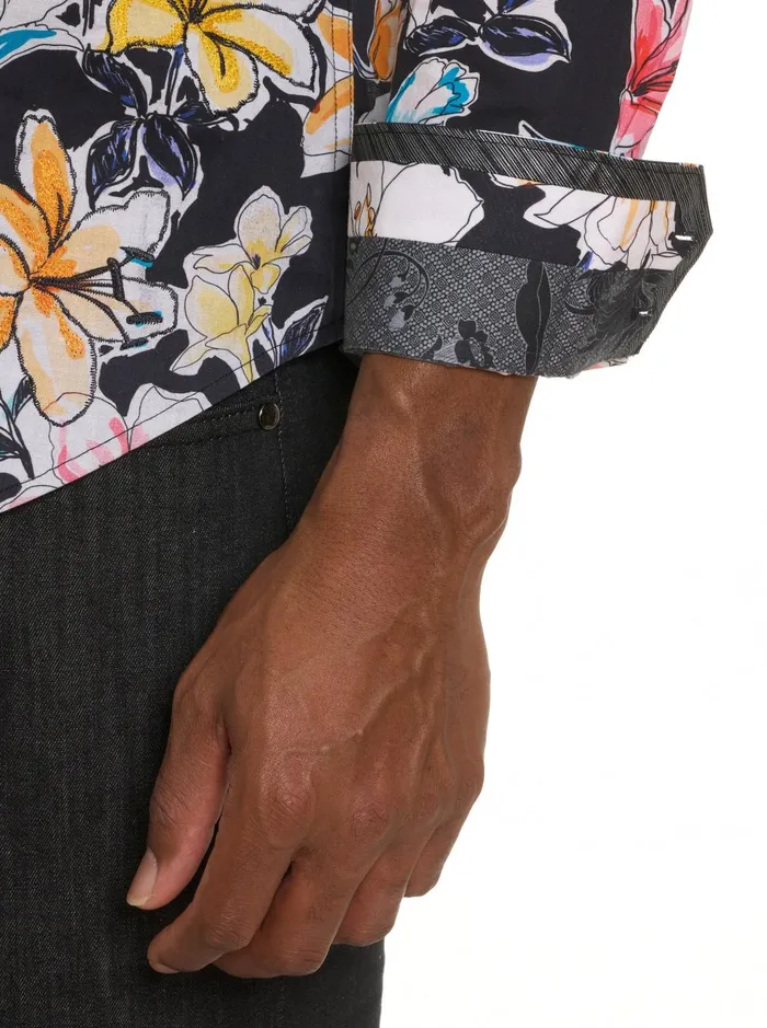 Men Long Sleeve Button Down Shirts Robert Graham OBEROI LONG SLEEVE BUTTON DOWN SHIRT Black