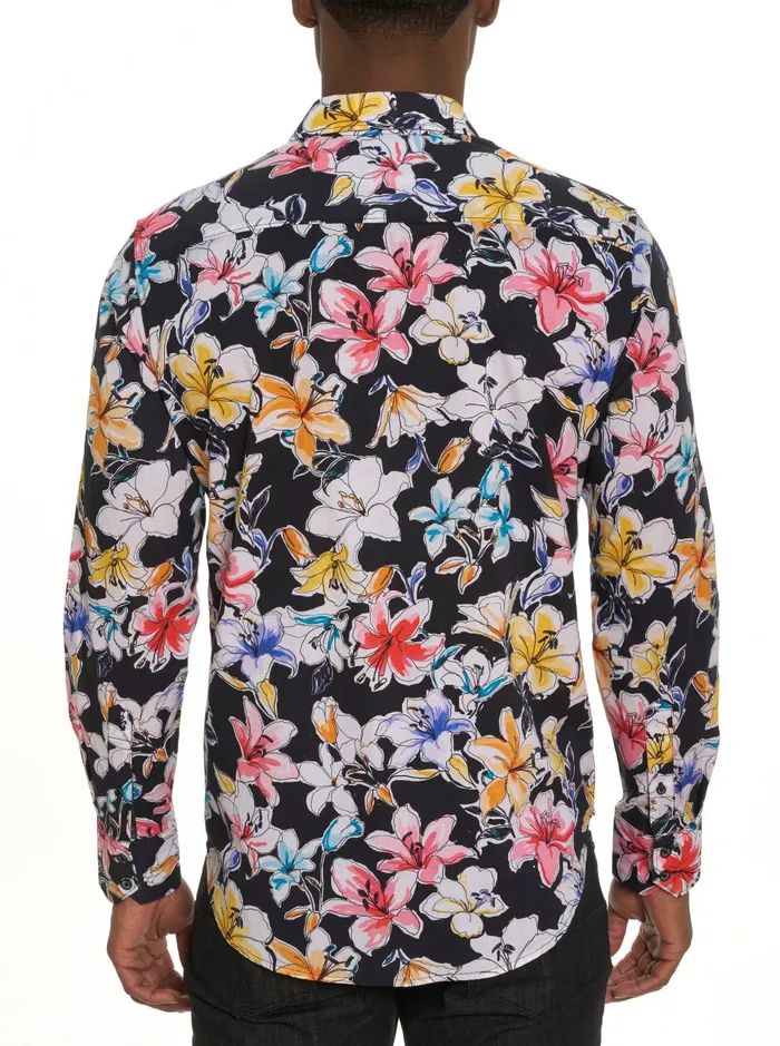 Men Long Sleeve Button Down Shirts Robert Graham OBEROI LONG SLEEVE BUTTON DOWN SHIRT Black