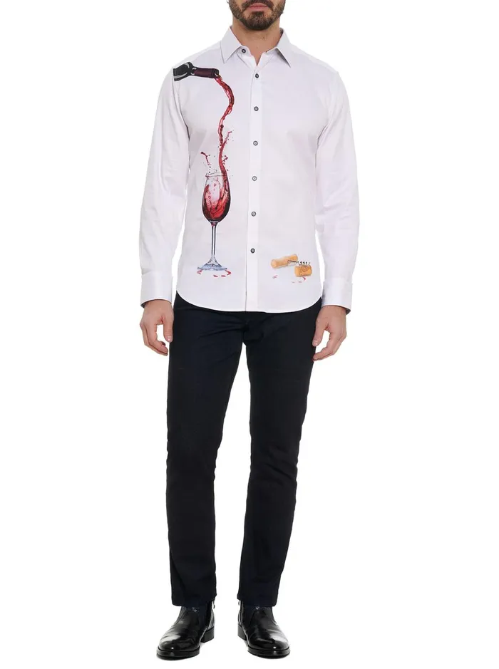 Men Long Sleeve Button Down Shirts Robert Graham PINOT NOIR 2 LONG SLEEVE BUTTON DOWN SHIRT Classic