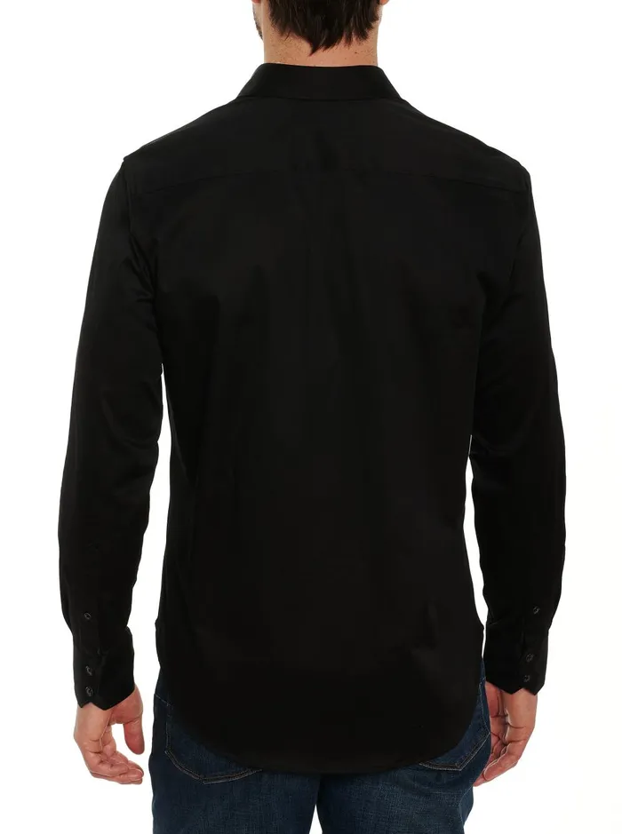 Men Long Sleeve Button Down Shirts Robert Graham RIGHTEOUS 2 LONG SLEEVE BUTTON DOWN SHIRT Black