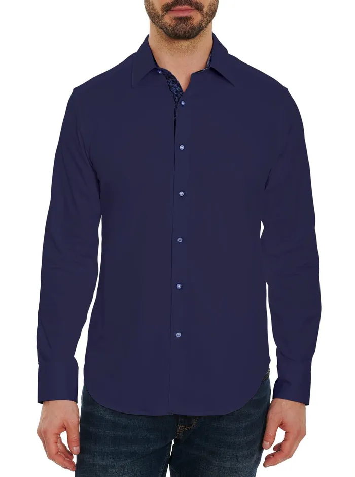 Men Long Sleeve Button Down Shirts Robert Graham RIGHTEOUS 2 LONG SLEEVE BUTTON DOWN SHIRT Black