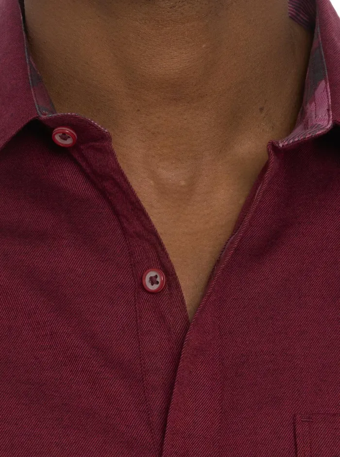 Men Long Sleeve Button Down Shirts Robert Graham SANTA CROCE LONG SLEEVE BUTTON DOWN SHIRT Burgundy