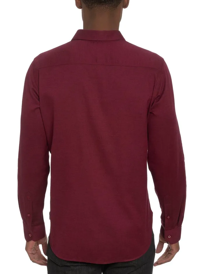 Men Long Sleeve Button Down Shirts Robert Graham SANTA CROCE LONG SLEEVE BUTTON DOWN SHIRT Burgundy